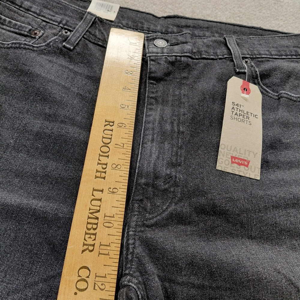 Levis 541 Athletic Taper Mens 40 Denim Shorts Black Fade Wash 10" Inseam NEW - Picture 7 of 11